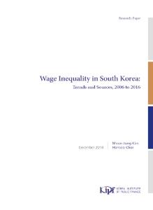 Wage Inequality in South Korea: Trends and Sources, 2006 to 2016